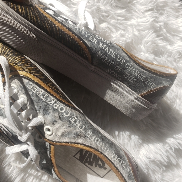 Hand Painted Fall Out Boy Cork Tree Vans - Picture 2 of 8